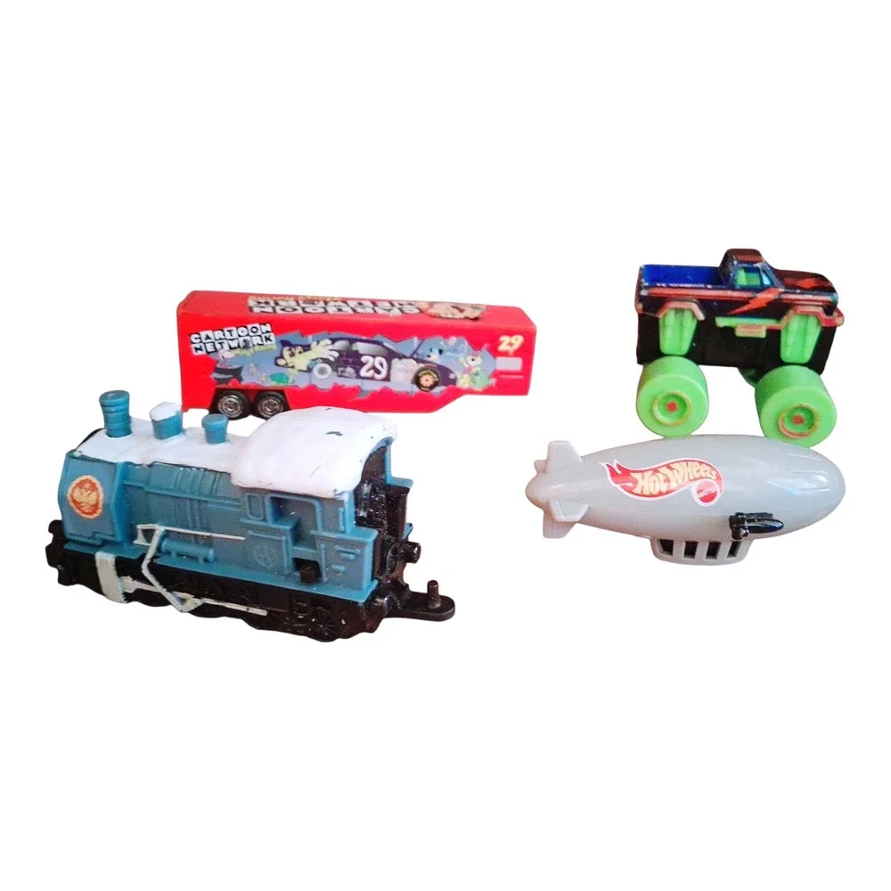 Vintage 1990s Diecast 10 Toy Car Lot Hot Wheels Cartoon Network Train Police Car